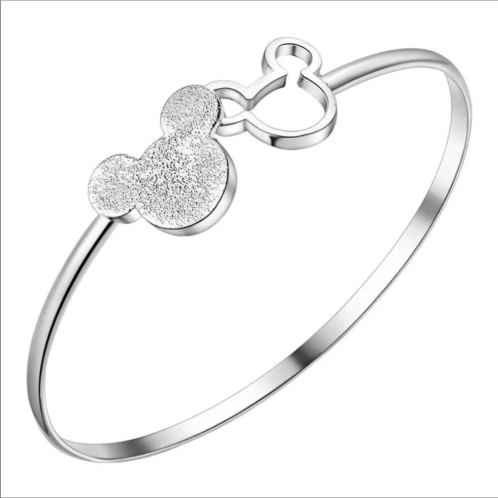 New Sterling Silver Mickey Mouse OPEN bangle - Picture 5 of 9